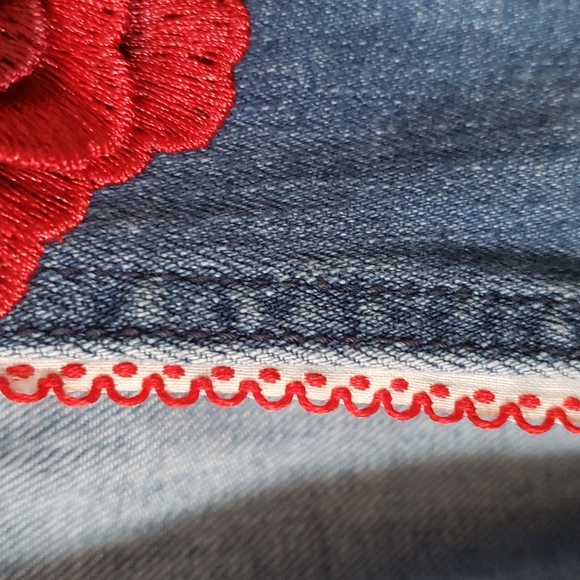 One of a Kind Roses/Day of the Dead Overall Dress Size Large - Picture 5 of 13